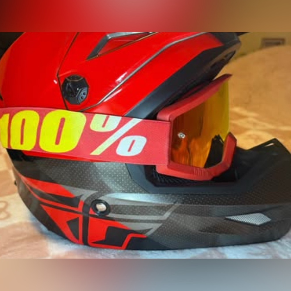 Fly Racing Helmet & 100% Goggles - Picture 2 of 2